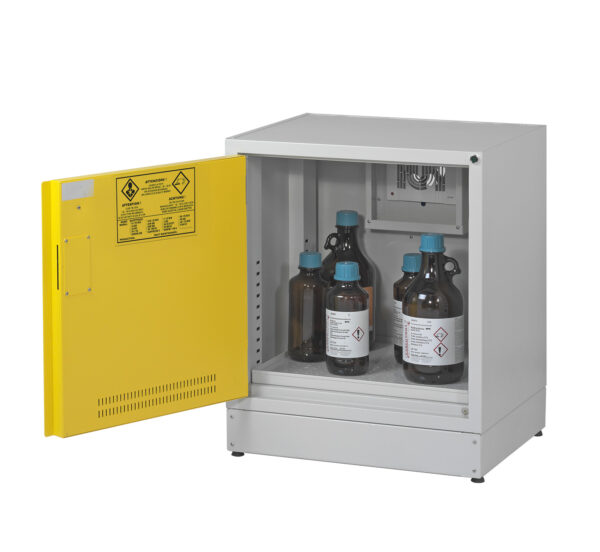 under bench cabinets for flammables, acids, bases & toxics