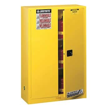 flammable storage cabinets are designed to safely store flammable liquids and chemicals, minimizing fire hazards and preventing accidental ignition. constructed from fire resistant materials, these cabinets help contain spills and restrict flame spread in case of fire. they are widely used in chemical plants, laboratories, manufacturing units, and industrial facilities to ensure safe storage and compliance with safety regulations. key features fire resistant construction designed for flammable liquid storage spill containment design secure locking mechanism enhances workplace fire safety